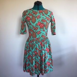 ASOS peacock floral skater dress